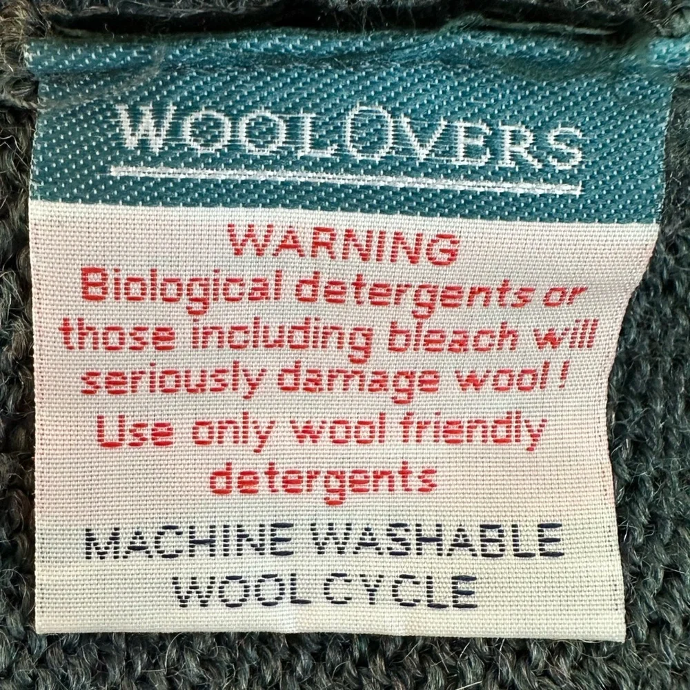 Woolovers 100% Pure British Wool 1/4 zip pullover long sleeve contrast sweater M